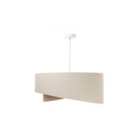 Hängeleuchte Creme Beige Leinen E27 rund Ø 50 cm