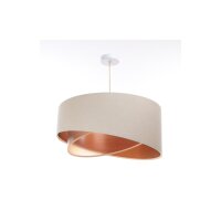H&auml;ngeleuchte Leinen E27 rund D: 50 cm Modern Beige...