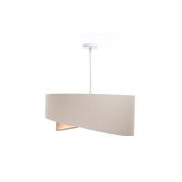 Hängeleuchte Leinen E27 rund D: 50 cm Modern Beige...