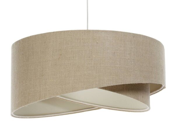 Boho Hängelampe Stoff D: 50 cm rund E27 Natur Modern INGRAM