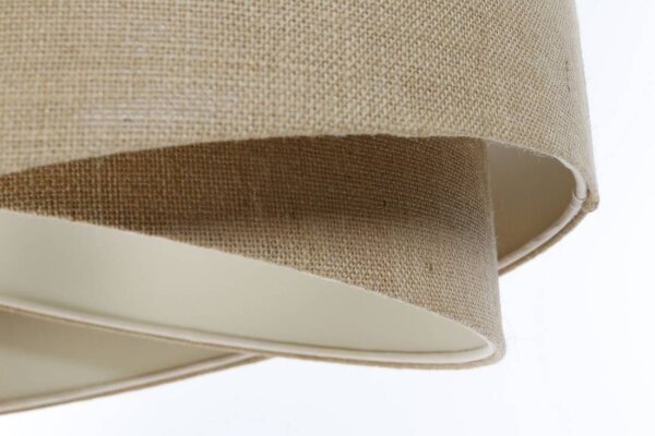 Boho Hängelampe Stoff D: 50 cm rund E27 Natur Modern INGRAM