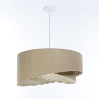 Boho H&auml;ngelampe Stoff D: 50 cm rund E27 Natur Modern...