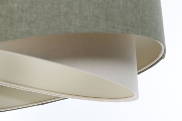 Pendelleuchte Stoff Grün Creme E27 rund Ø 40 cm Modern
