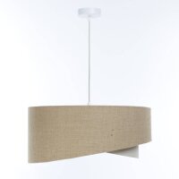 H&auml;ngeleuchte rund &Oslash; 50 cm Stoff Natur Creme E27 Boho