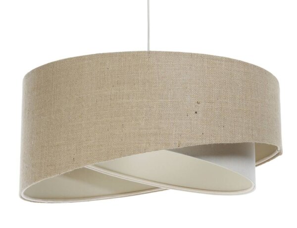 Hängeleuchte Stoff Natur Creme E27 rund D: 60 cm Boho