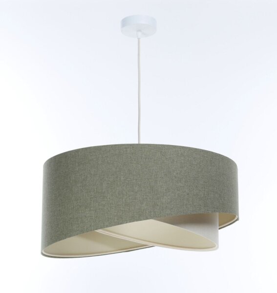 Hängelampe rund D: 50 cm E27 Grün Creme rund verstellbar