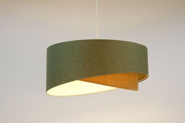 Hängeleuchte Stoff Grün Beige E27 rund Ø 60 cm Modern