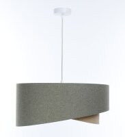H&auml;ngeleuchte Stoff Gr&uuml;n Beige E27 rund &Oslash;...