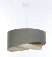 Hängeleuchte Stoff Grün Beige E27 rund Ø...