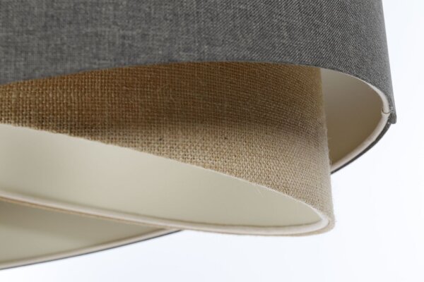 Pendelleuchte Braun Beige E27 rund Ø 60 cm Stoff Modern