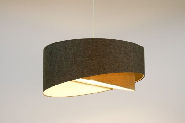 Pendelleuchte Braun Beige E27 rund Ø 60 cm Stoff Modern