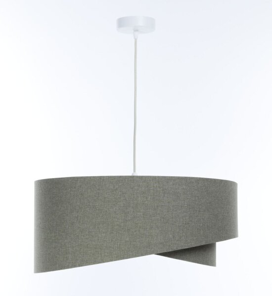 Hängelampe E27 rund D: 40 cm in Grün Stoff Modern