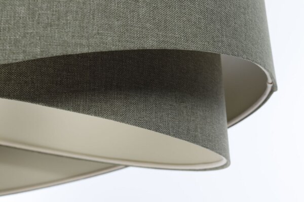 Hängelampe E27 rund D: 40 cm in Grün Stoff Modern