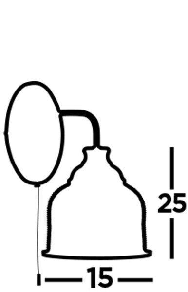 Wandleuchte in Silber Klar E27 Glas Metall mit Schalter