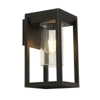 Wandleuchte au&szlig;en Schwarz matt Klar IP44 H: 27 cm