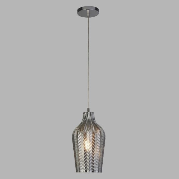 Hängeleuchte Rauchglas E27 Ø 17,5 cm Chrom Grau BRODY