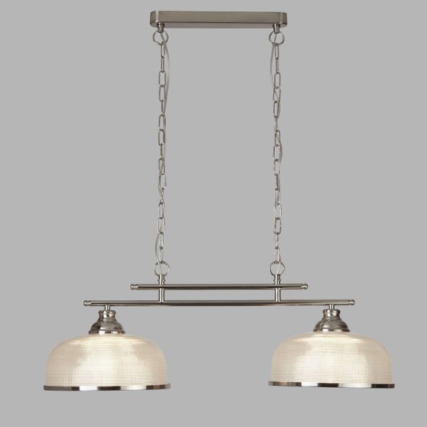 Billardleuchte 2-flammig B: 75 cm in Silber Klar E27