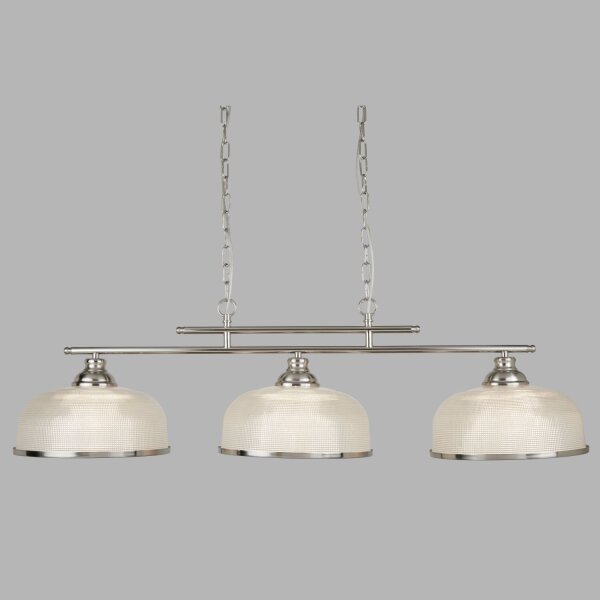 Pendelleuchte Glas Metall B: 99 cm H: max. 1,2 m in Silber