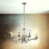 Kronleuchter Metall 8-flammig E14 Chrom &Oslash; 72 cm...