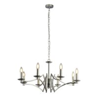 Kronleuchter Metall 8-flammig E14 Chrom Ø 72 cm...
