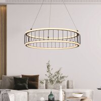LED Kronleuchter Rind Schwarz Wei&szlig; D: 57,5 cm...
