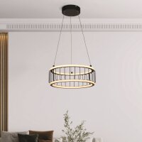 LED Pendelleuchte Ring &Oslash; 38 cm Schwarz Wei&szlig;...