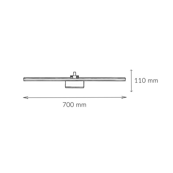 Bilderleuchte LED in Schwarz-Gold Antik 3000 K B: 70 cm lang