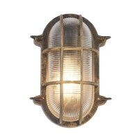Wandlampe au&szlig;en IP44 E27 in Gold Antik H: 25 cm...