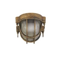 Wandlampe außen IP44 E27 in Gold Antik H: 25 cm...