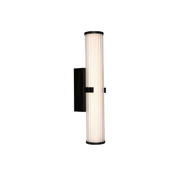 LED Spiegelleuchte IP44 Glas H: 43 cm Klar Schwarz 3000 K