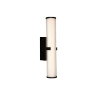 LED Spiegelleuchte IP44 Glas H: 43 cm Klar Schwarz 3000 K