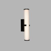 LED Spiegelleuchte IP44 Glas H: 43 cm Klar Schwarz 3000 K