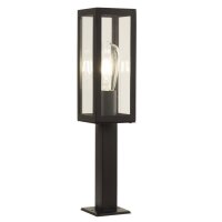 Außenlampe IP44 E27 45 cm Schwarz Glas Edelstahl...