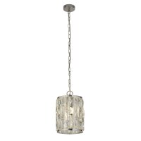 Pendelleuchte Kristall E27 D: 22 cm Chrom Klar Art...