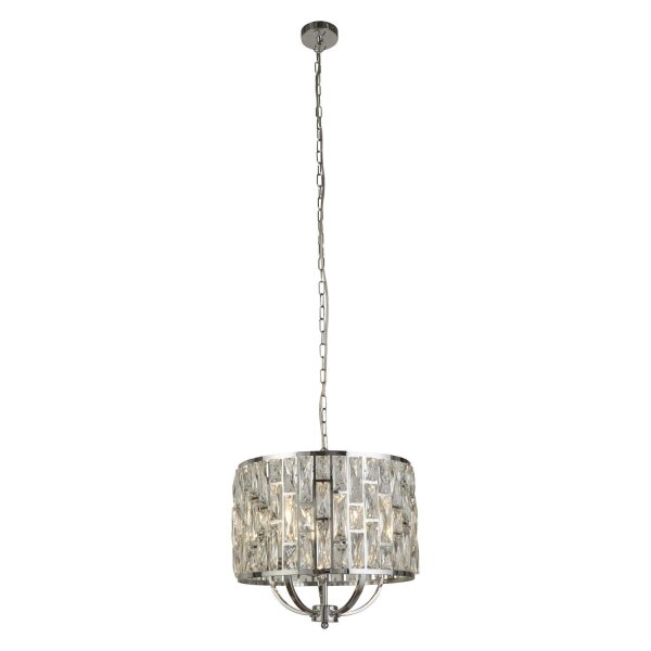 Hängeleuchte Kristall 5x E14 D: 44 cm Art Déco rund