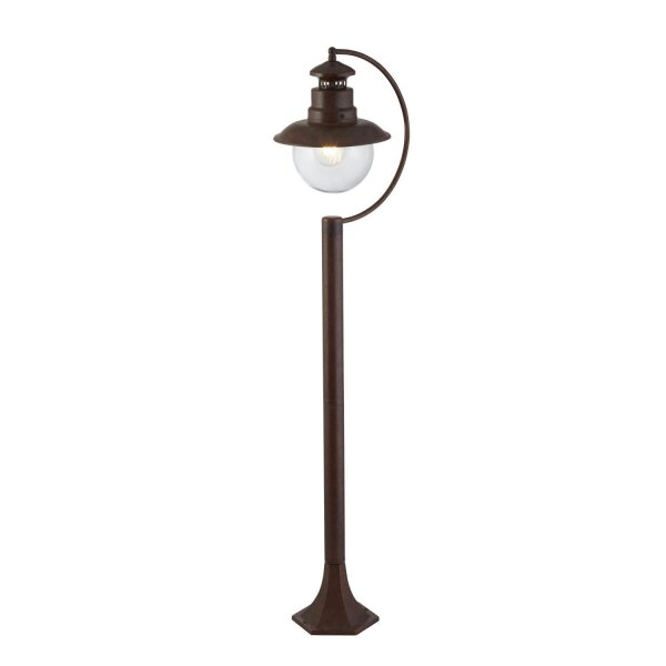Außenleuchte Garten IP44 E27 110 cm Rostbraun Glas Metall