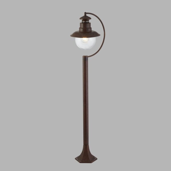 Außenleuchte Garten IP44 E27 110 cm Rostbraun Glas Metall