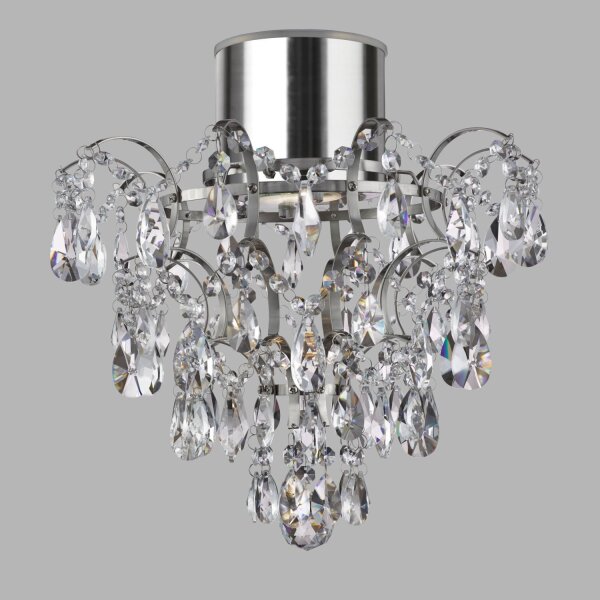 Deckenlampe IP44 Kristall Ø 36 cm GU10 Chrom Badezimmer