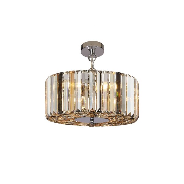Art Déco Pendelleuchte rund Ø 35 cm Kristall Rauchglas