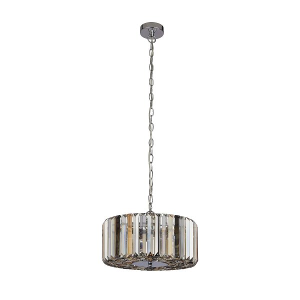 Art Déco Pendelleuchte rund Ø 35 cm Kristall Rauchglas
