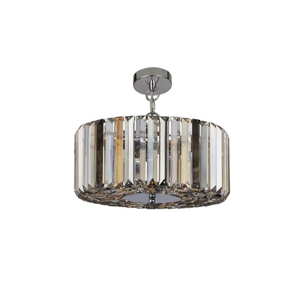 Art Déco Pendelleuchte rund Ø 35 cm Kristall Rauchglas