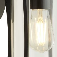 Wandlampe außen IP44 E27 Schwarz Glas Aluminium DIAZ