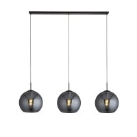 H&auml;ngeleuchte 3-flammig E27 Schwarz Rauchgrau B: 146 cm