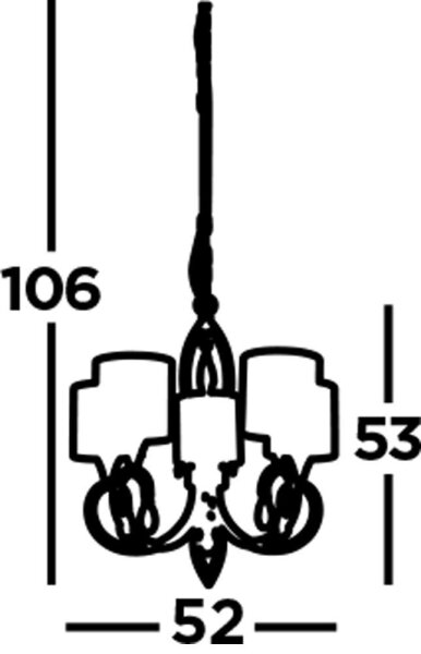 Kronleuchter in Messing Antik Natur 5-flammig E14 Ø 52 cm