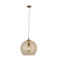 Hängelampe Glas rund Ø 35 cm E27 in Messing...