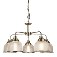 Pendelleuchte Metall Glas Ø 58 cm Jugendstil in...
