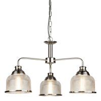 Hängelampe 3-flammig E27 Glas Metall Jugendstil in...