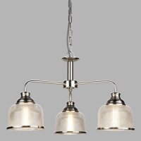 Hängelampe 3-flammig E27 Glas Metall Jugendstil in...