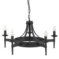 Kronleuchter rund Ø 67 cm Schmiedeeisen massiv 5x E14