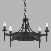 Kronleuchter rund Ø 67 cm Schmiedeeisen massiv 5x E14